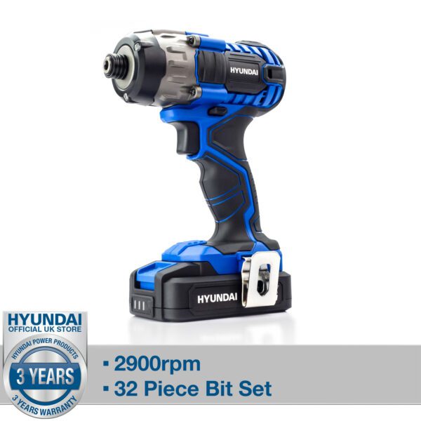 Hyundai 20V MAX 180Nm Li-Ion Cordless Impact Driver and 32-Piece Drill Bit Accessory Set | HY2177 - Image 17