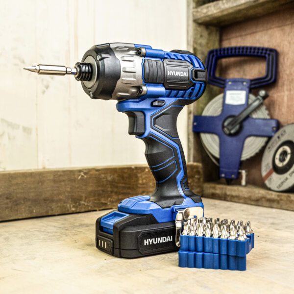 Hyundai 20V MAX 180Nm Li-Ion Cordless Impact Driver and 32-Piece Drill Bit Accessory Set | HY2177 - Image 18