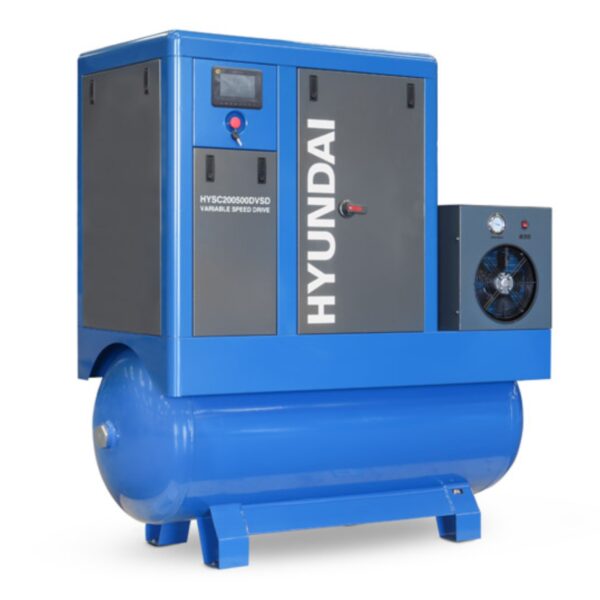 Hyundai 10hp 500L Permanent Magnet Screw Air Compressor with Dryer and Variable Speed Drive | HYSC100500DVSD